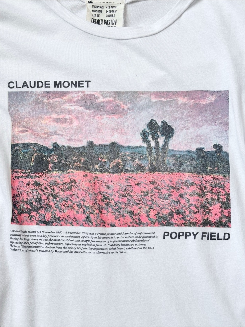 Claude Monet 'Poppy Field' White Graphic T-Shirt - Picture 2 of 6